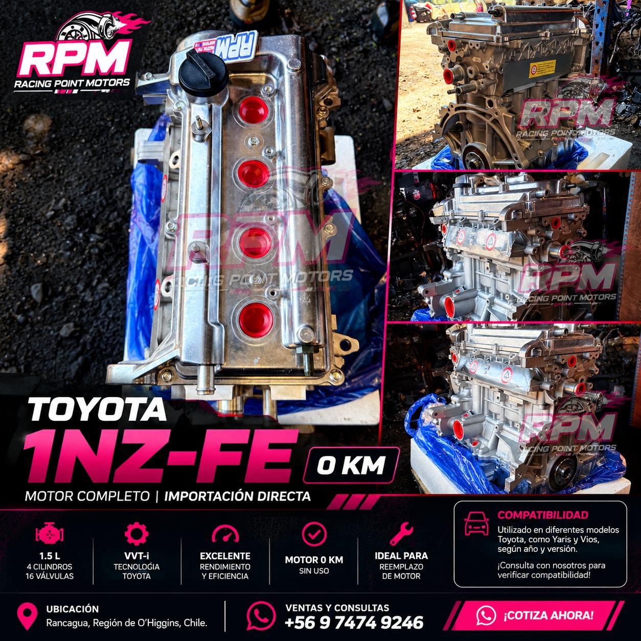 🚗🔥 ¡MOTOR TOYOTA 1NZ-FE 0 KM DISPONIBLE! 🔥🚗

🏁 RACING POINT MOTORS | IMPORTACIÓN Y VENTA DE MOTORES

¡Dale una nueva vid